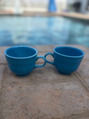 Fiestaware Turquoise Blue Ceramic Cups - Set of 2